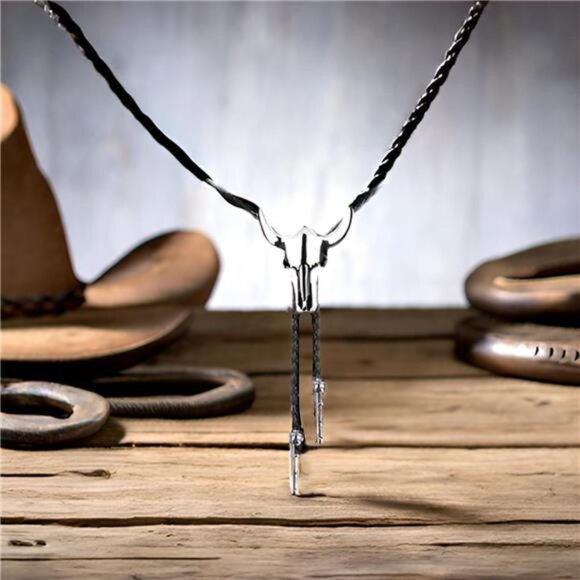 Cowboy Bolo Tie Necklace Native American 018 - Picture 6 of 6